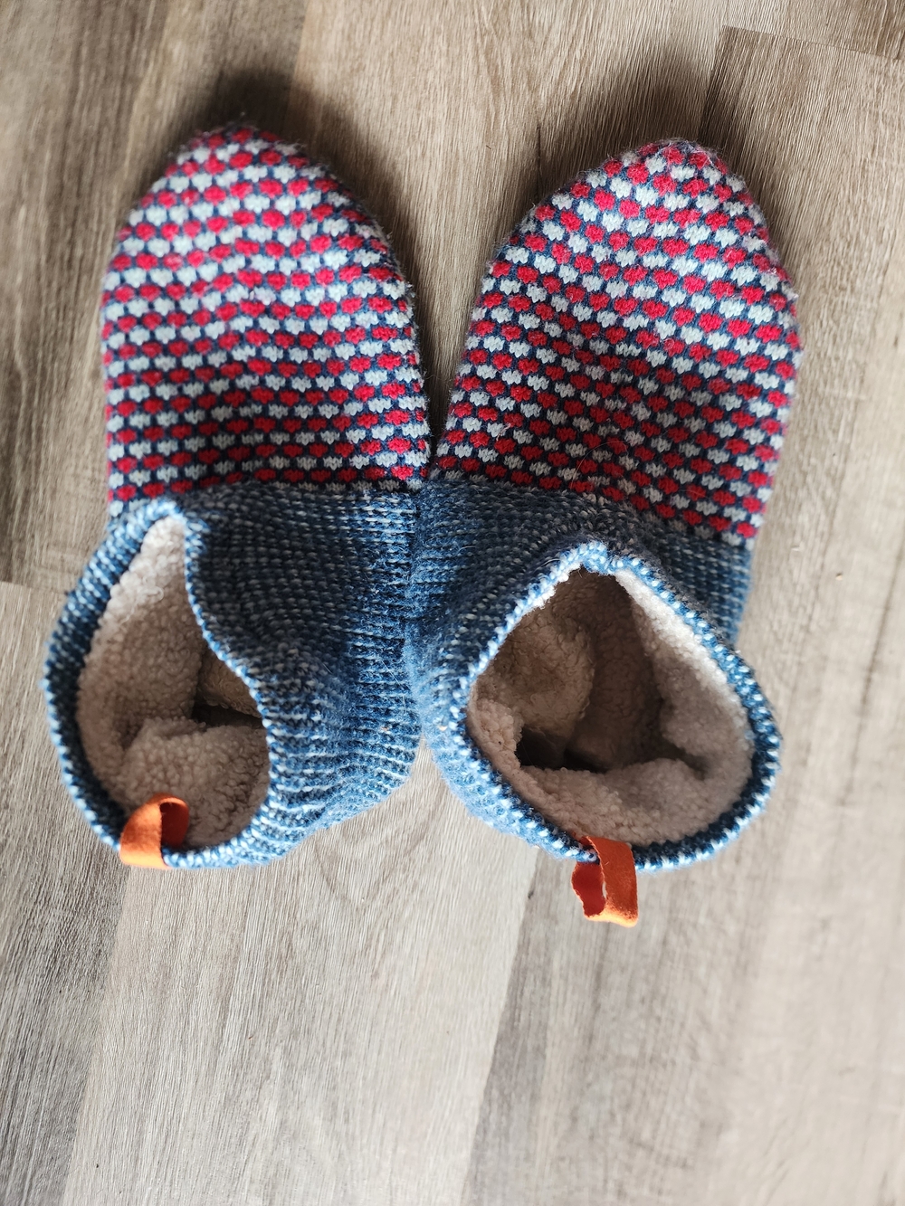Bombas Gripper Red Blue Slipper Sock Unisex Mens XL 13-15 Womens 14.5-16.5
